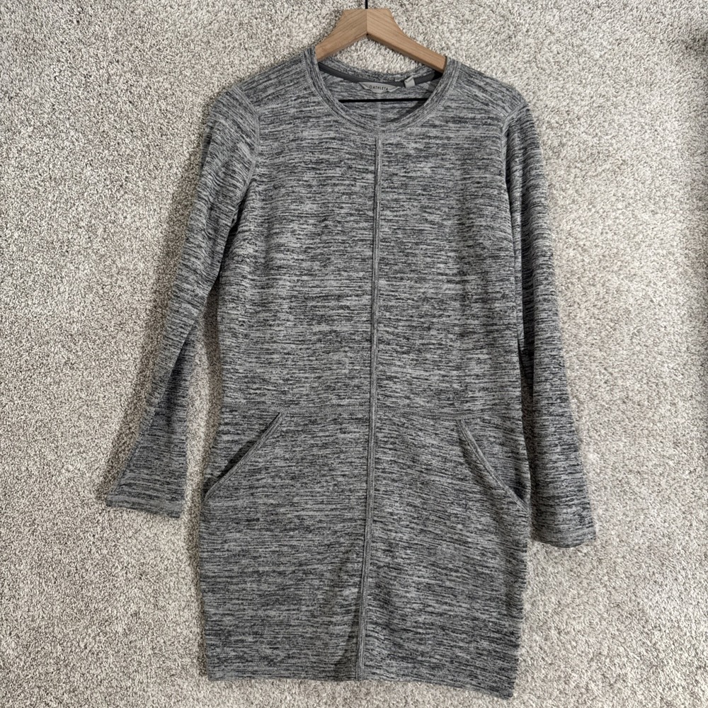 Athleta Womens Destiny Techie Sweater Dress Small Heathered Gray‎ Pockets